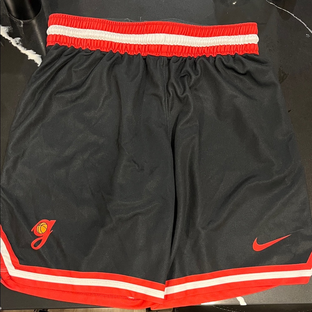 Nike UGA Basketball Black Shorts with Red Trim